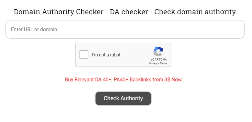 Free Domain Authority Checker